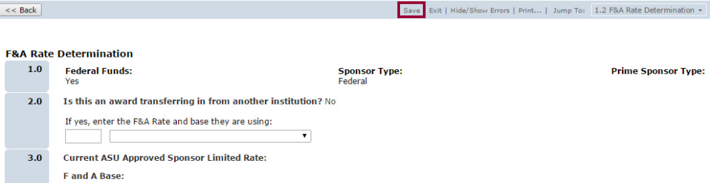 Screenshot showing location of the "Save" button